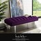 Denver Velvet Channel Tufted Bench with Mirrorred Lacquer Finish With Gold/Chrome Legs